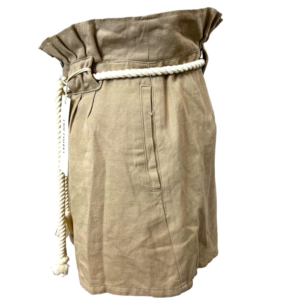 Driftwood Veronica Paperbag Linen Blend Rope Belt Shorts NWT 29 - Picture 3 of 10